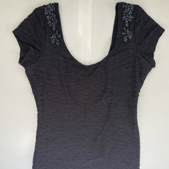 Free People Beaded Body Con Low Back Dress S - Picture 9 of 12